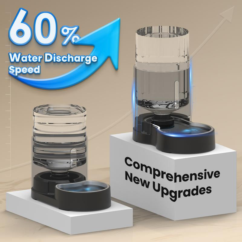 CZPET 4L Pet Water Dispenser for Cats & Dogs Stainless Steel Bowl Automatic Gravity Waterer Cat