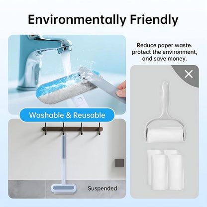 【4 in 1】Pet Hair Removal Tool, Multi-Functional, Reusable, Washable Lint Cleaner for Dog and Cat Hair, Gentle on Furniture, Effective on Carpets, Clothing, Bedding,Pet Hair Remover for Furniture, Cat/Dog Hair Remover with Extra Long Handle