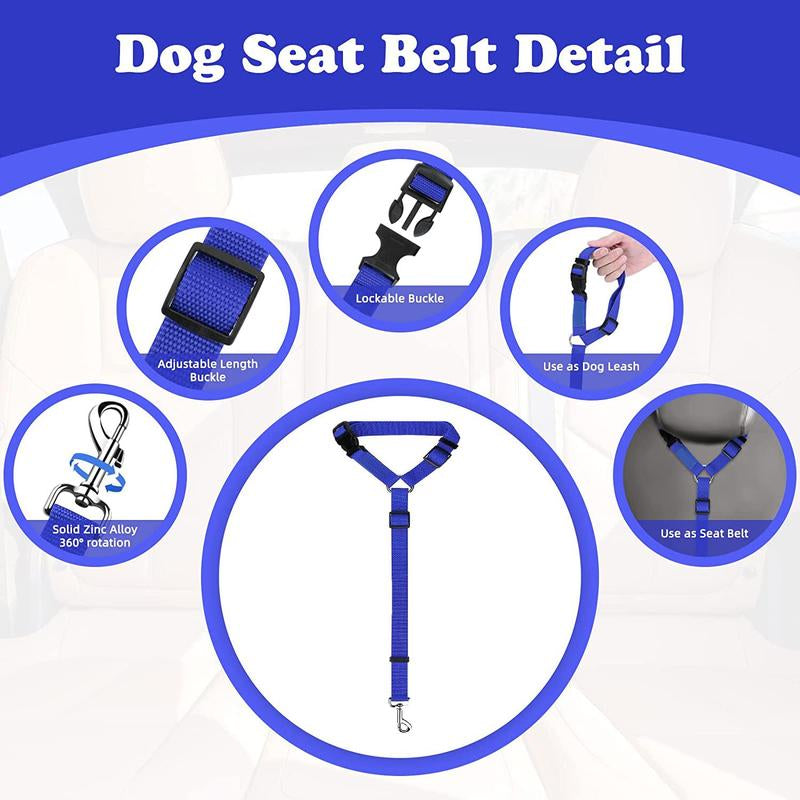 Cat Car Seat Belt Leash for Pets, Adjustable Pet Safety Strap, Car Seat Belt Dog Leash, Universal Harness, Durable Car Safety Leash for Small Dogs, Dog Traction Rope, Pet Products, Adjustable Safety Harness